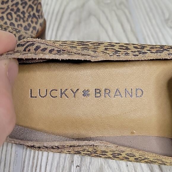 Lucky Brand Cahill Animal Print Leather Slip On Loafer Flats Womens Size 5 NEW - Picture 11 of 11
